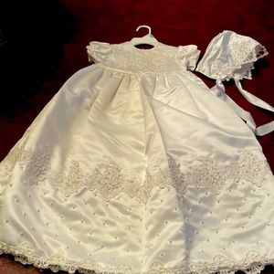 Baby Girl Christening dress with bonnet